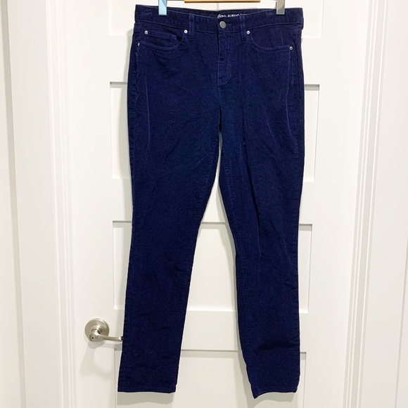 Gap Always Skinny Navy Blue Corduroy Ankle Pants - Picture 1 of 7